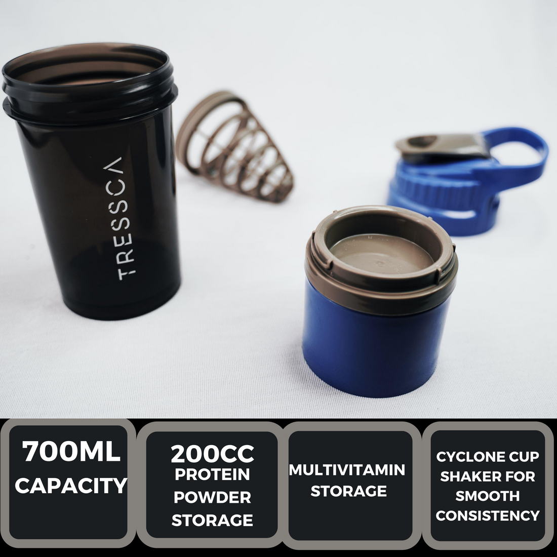 Tressca ProMix Protein Shaker Bottle (Leak-Proof, BPA-Free)