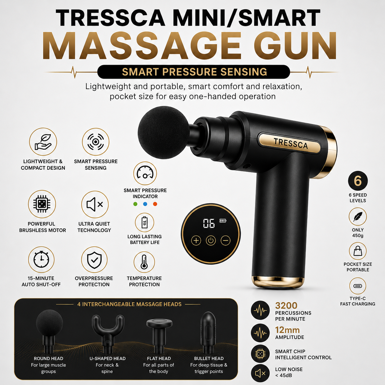 Tressca Smart Recovery Massage Gun