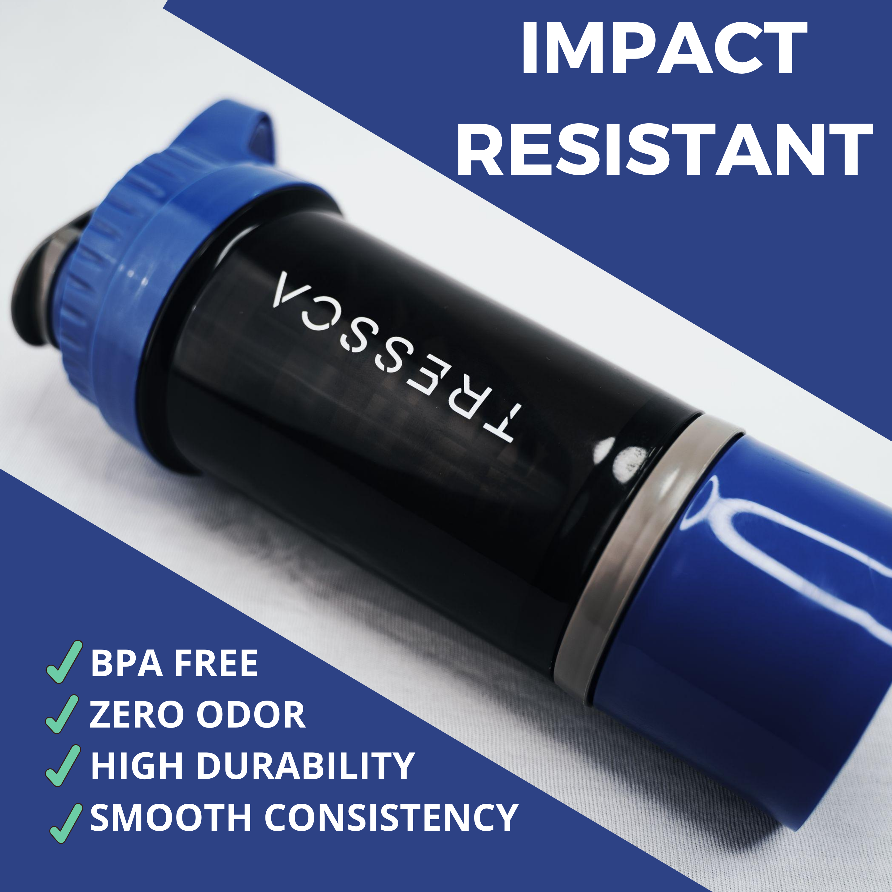 Tressca ProMix Protein Shaker Bottle (Leak-Proof, BPA-Free)